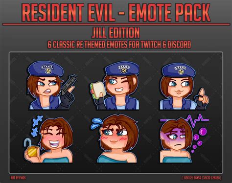 Resident Evil Jill Valentine Emotes Etsy