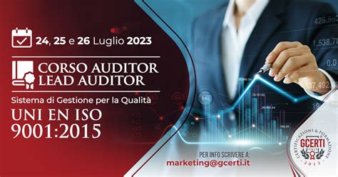 Corso Lead Auditor Iso 90012015 Sistema Gestione Per La Qualità