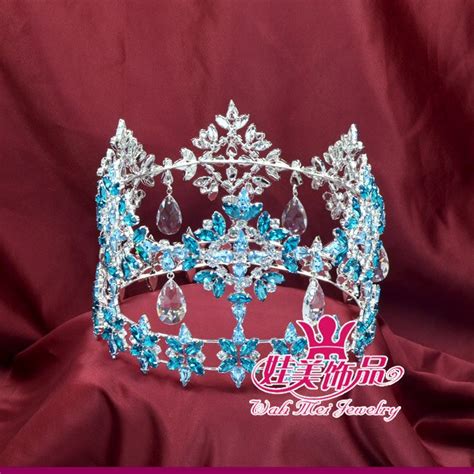 Miss World Pageant Crownrhinestone Crown Tiara By Crystal