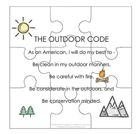 Cub Scout Outdoor Code Printable Printable Word Searches