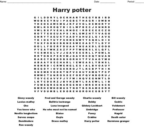 Mega Harry Potter Word Find Word Search Wordmint Harry Potter Word
