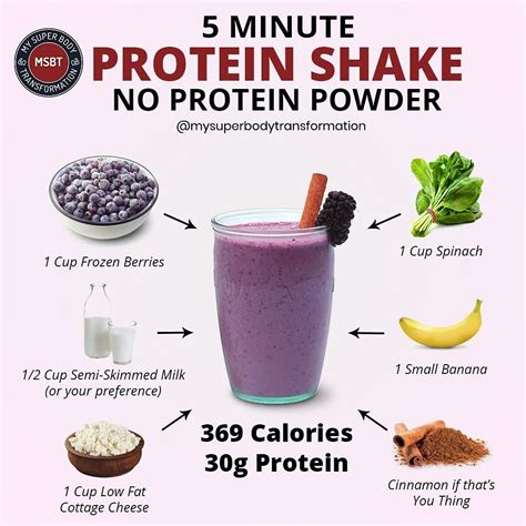 5 Minute Protein Shake Smoothie Recipes Healthy Breakfast Homemade