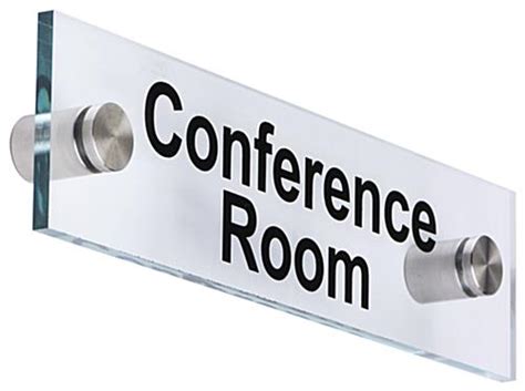 Conference Room Standoff Signs Through Grip Spacers
