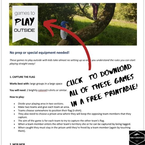 48 Games To Play Outside With Kids Free Printable Booklet