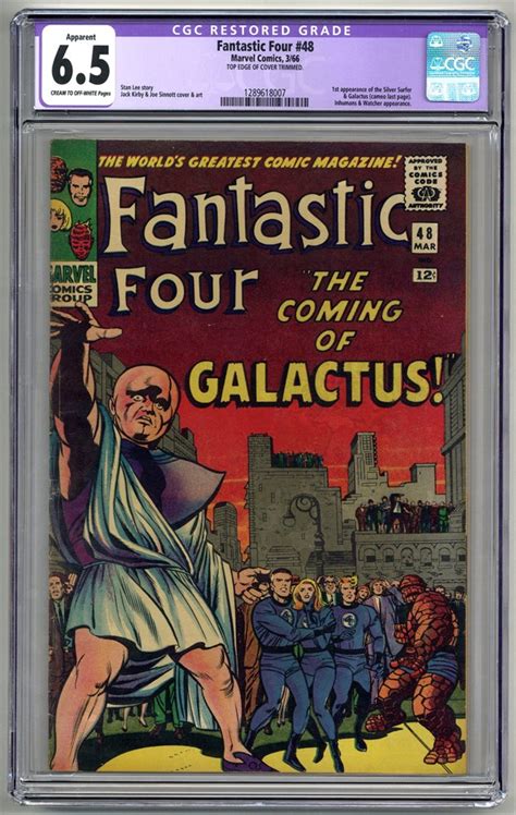 Dig Auction Fantastic Four 48 Cgc Restored Fn 65 1966