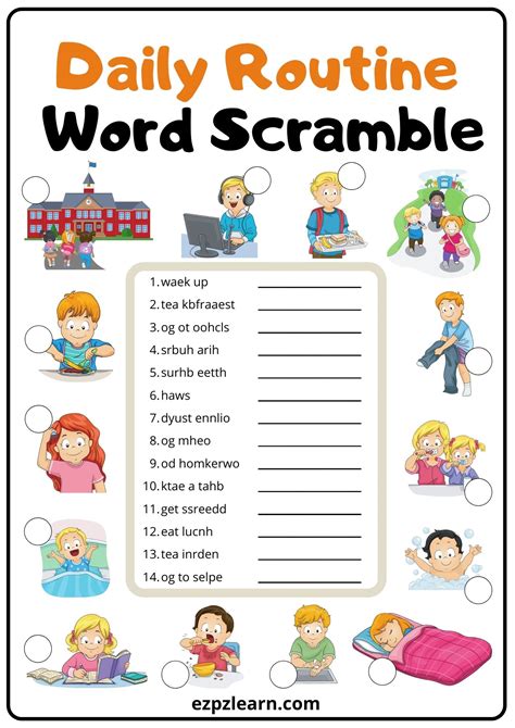 Daily Routine Wordsearch Worksheet Daily Routine English Worksheets