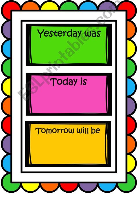 Esl English Powerpoints Classroom Display Days Of The Week