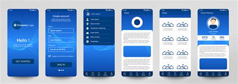 Design Of Mobile App Ui Ux Gui Set Of User Registration Screens With