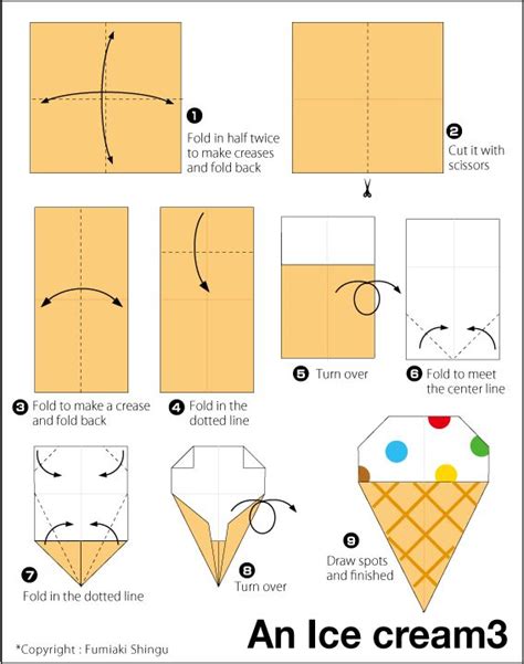 Ice Cream 3 Kids Origami Origami Easy Useful Origami