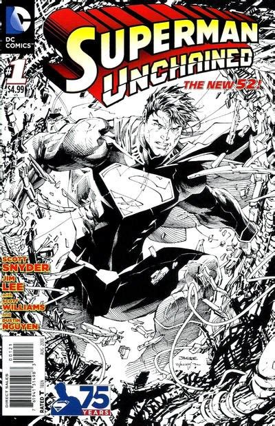 Superman Unchained 1 Jim Lee Scott Williams Black And White Cover