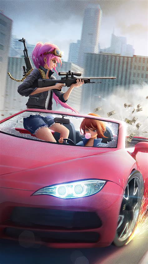 Free Download 750x1334 Anime Girls Car Chase 4k Iphone 6 Iphone 6s