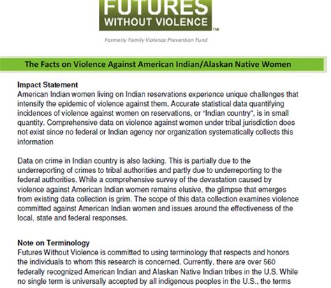 The Facts On Violence Against Native Americanalaska Native Women