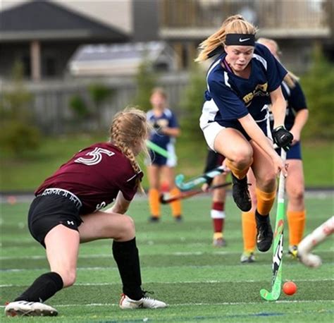 Senior girls field hockey action Monday
