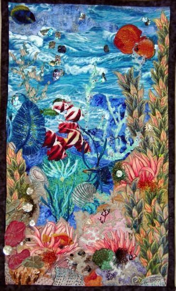 Fabric Collage Wall Hanging Seascape Quilts Landscape Art Quilts