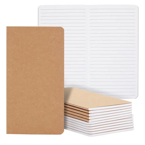 12 Pack Kraft Paper Notebooks H5 Lined Journals For Travelers Notes