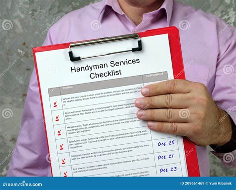 Financial Concept Meaning Handyman Services Checklist With Phrase On