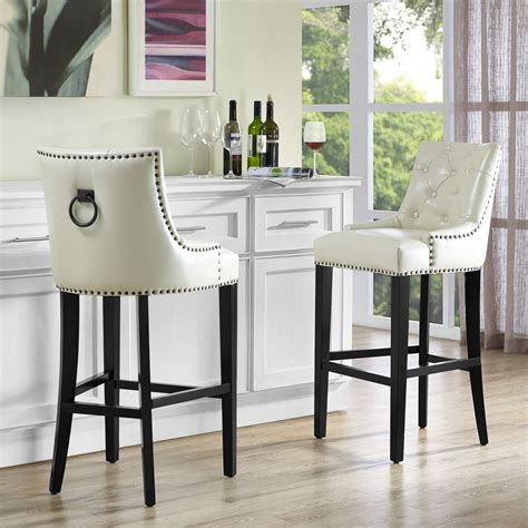 Tov Furniture Uptown Cream Leather Counter Stool Bs17 At