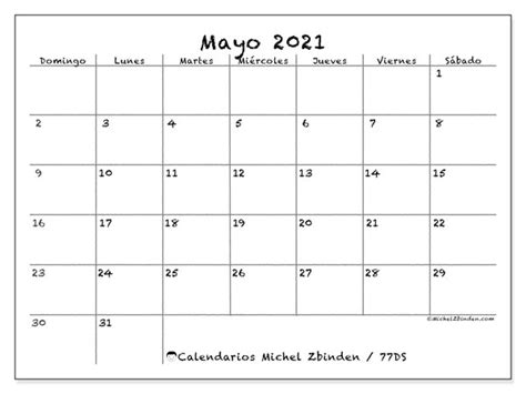 Calendario Mayo 2021 Para Imprimir 2022 Calendar
