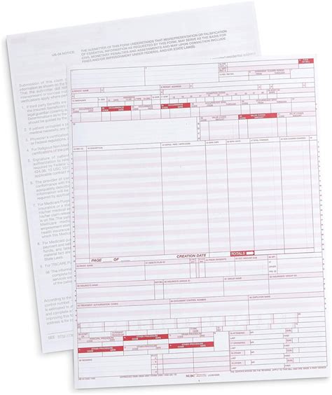 Buy 500 Ub04 Claim Forms Cms 1450 Health Insurance Claim Forms For