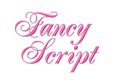 Fancy Script Machine Embroidery Font Bx Sizes 234 And 4x4 Hoop