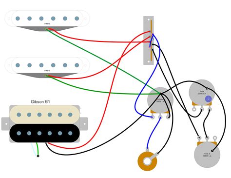 Wiring diagram for 2 humbuckers 2 tone 2 volume 3 way switch i e. Gibson 61 Wiring Diagram - Humbucker Soup