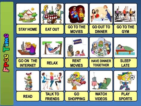 Free Time And Leisure Activities Vocabulary In English English