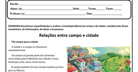 Atividades Campo E Cidade 4o Ano - Acessaber