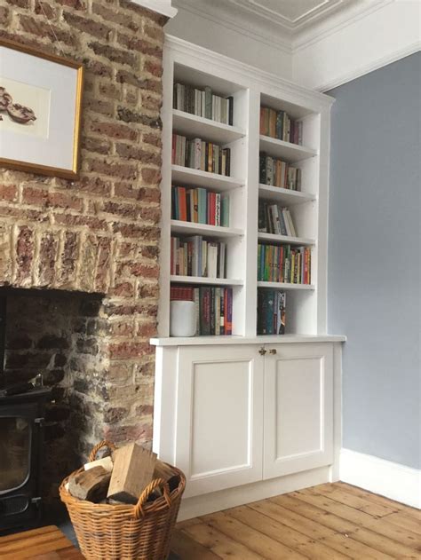 Traditional Style Bookcase With Base Cabinet Built In Shelves Living