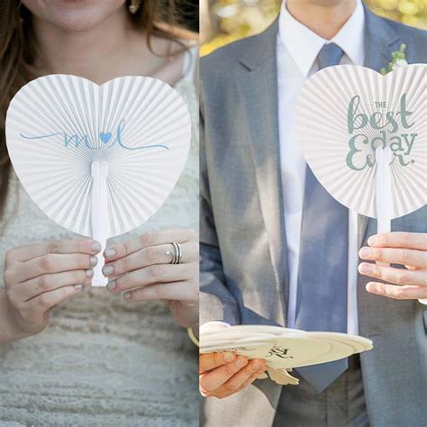 Set Of 24 Handheld Fan Paper Folding Heart Shaped Round Fans For Paper