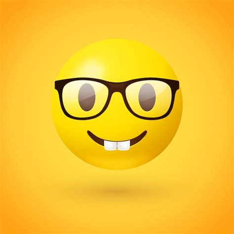 Nerd Face Emoji Vecteur Premium