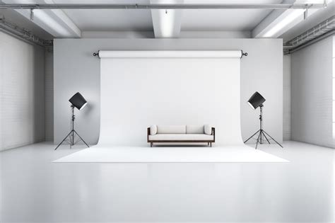Premium Ai Image White And Gray Studio Background