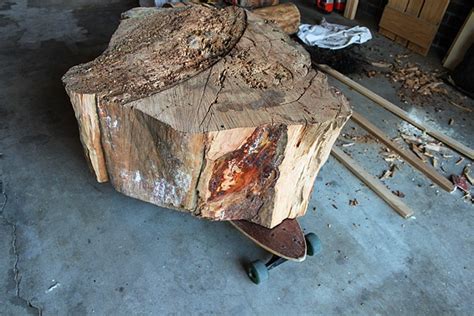 The wood crates for this farmhouse coffee table were purchased from ikea for $9.99 a piece. DIY Tree Stump Table