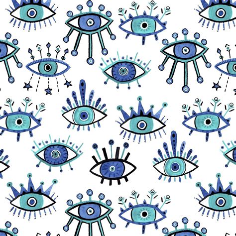 Download Blue Evil Eyes Pattern Wallpaper