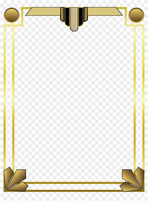 Art Deco Borders Free Art Deco Gold Frame Clipart 2533065 Pikpng