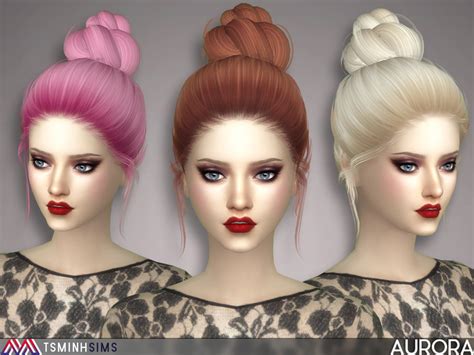 Woman Hair Bun Hairstyle Fashion The Sims 4 P4 Sims4