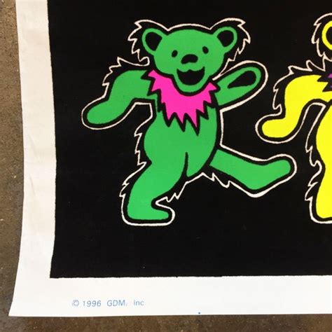 Grateful Dead Dancing Bears And Skeletons Vintage Black Light Poster