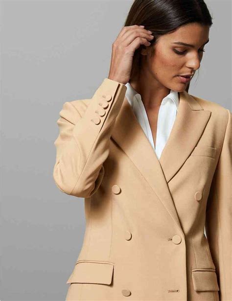 tailored double breasted blazer stylish blazer long sleeve blazers coats jackets