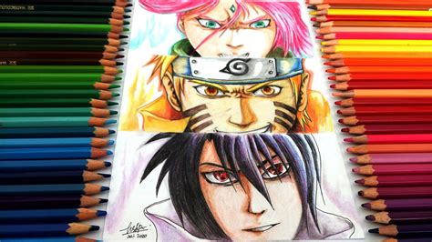 Drawing Naruto Team 7 Naruto Sasuke Sakura Naruto Shippuden Youtube