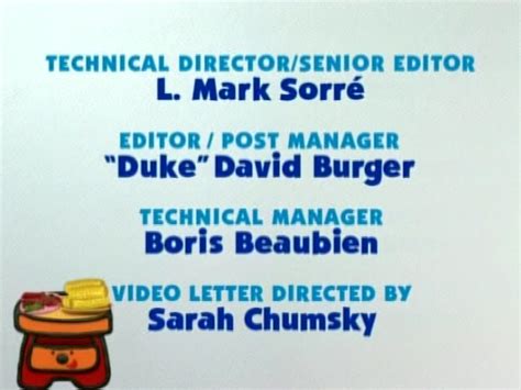 Blue S Clues Credits Closing Credits To Blue S Clues