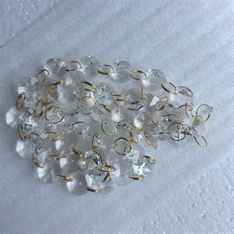 10mlot Clear 14mm Octagonal Glass Crystal Garland Beads Strand Chains