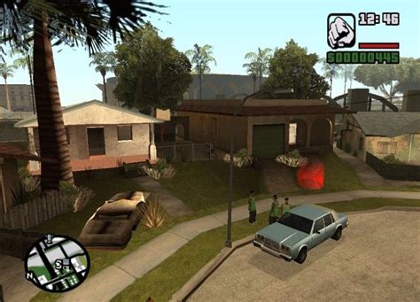 San andreas (sering disingkat sebagai gta: Grove Street, Sweet's house and basketball hoop, Ganton, Los Santos, GTA San Andreas | Gta ...