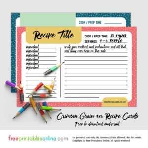 A perfect gift to give or to keep for yourself this is available for immediate download and will free printable recipe cards for recipe keeping, or to create a homemade gift for someone special. 4X6 Recipe Card Template Free - Cards Design Templates