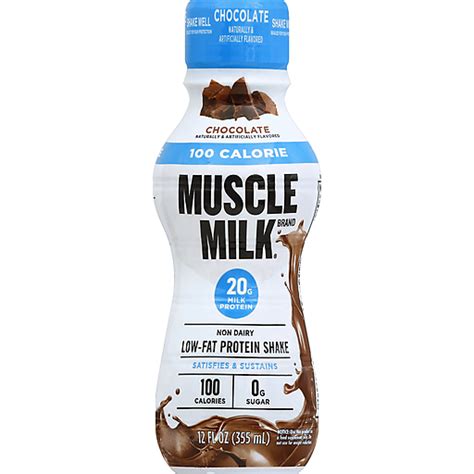 muscle milk 100 calorie non dairy protein shake chocolate 12 fl oz meal replacements foodtown