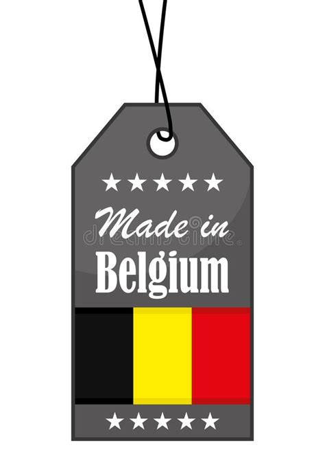 Made In Belgium Belgian Product Label Vector Icon Stock Illustration