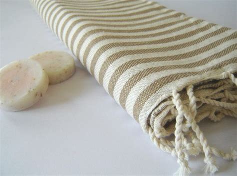 Turkish Bath Towel Peshtemal Beach Spa Yoga Light Brown Etsy