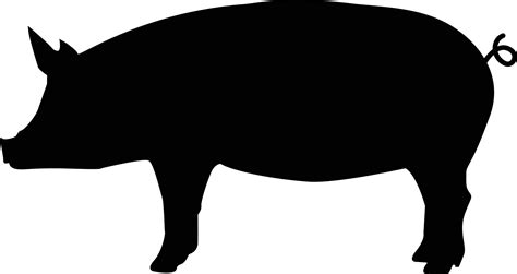Pig On White Background Pig Sign Pork Animal Symbol Pig Silhouette