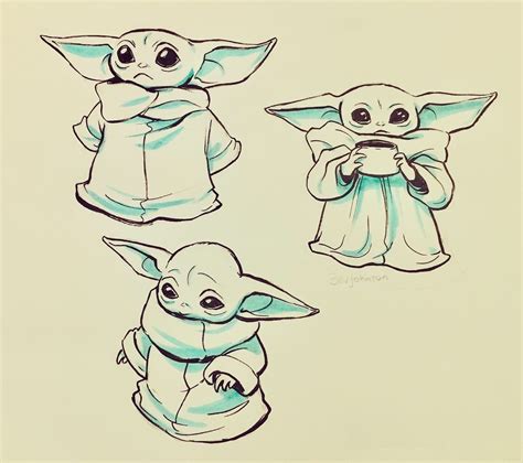 How To Draw Baby Yoda Step By Step How To Do Thing