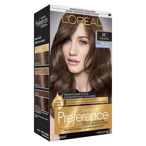Loreal Paris Superior Preference Fade Defying Shine Permanent Hair Color 6c Cool Light Brown