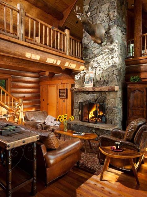 Log Cabin Fireplaces Pictures