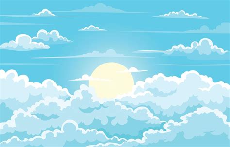 Blue Cloudy Sky Landscape Background 6644884 Vector Art At Vecteezy